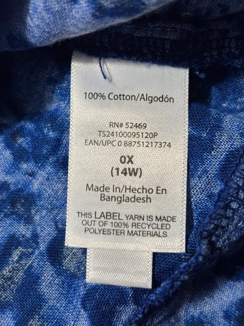 Terra & Sky Blue & Black Babydoll Peplum Cotton Smock Top - Picture 4 of 5